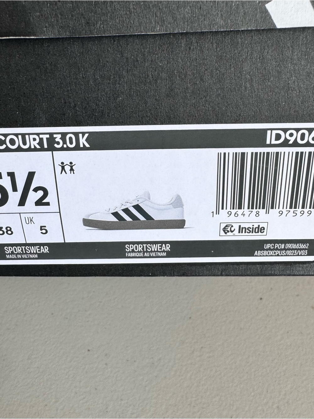 adidas White Sneakers with Black Stripes and Brown Sole - Picture 4 of 5